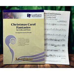 Christmas Carol Fantasies Sheet Music Songbook for Cello & Piano Katrina Wreede